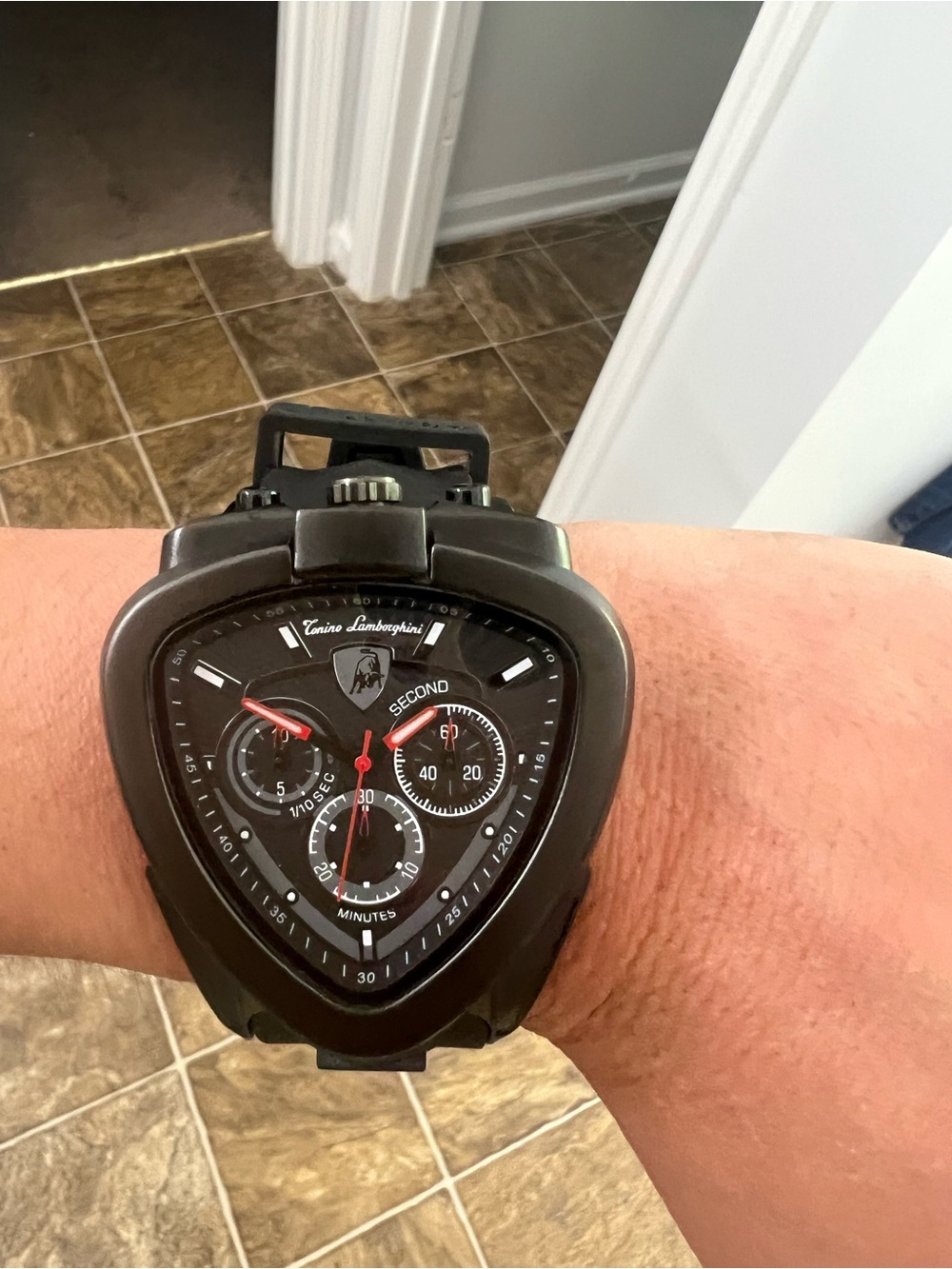 Lamborghini Black and Red Men's Sport Chronograph Watch